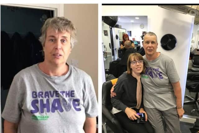 Jennie Mascall before and after the fundraising effort.