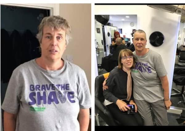 Jennie Mascall before and after the fundraising effort.