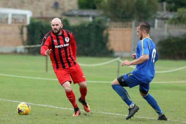 David Bell in action for Irchester during the victory over Sileby