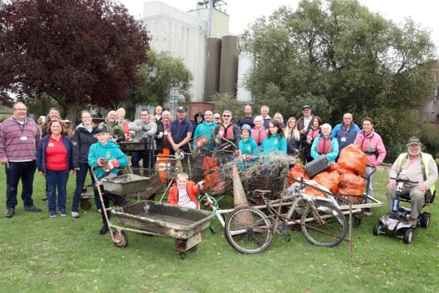 Volunteers at Saturday's clean-up event
