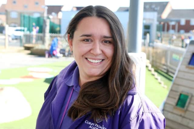 Katarzyna Gutt, who moved to the UK from Poland and now works at Corby Primary Academy.