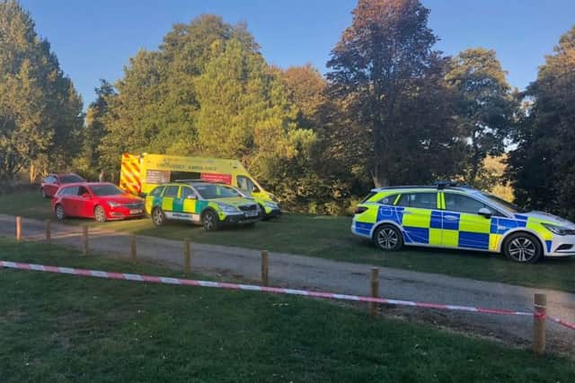 Emergency services at the scene yesterday (Wednesday)