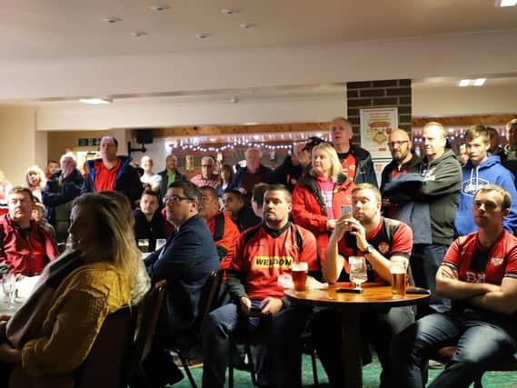 Kettering Town supporters packed into the Latimer Park social club to hear the club's plans as they bid to return to their hometown. Picture by Peter Short