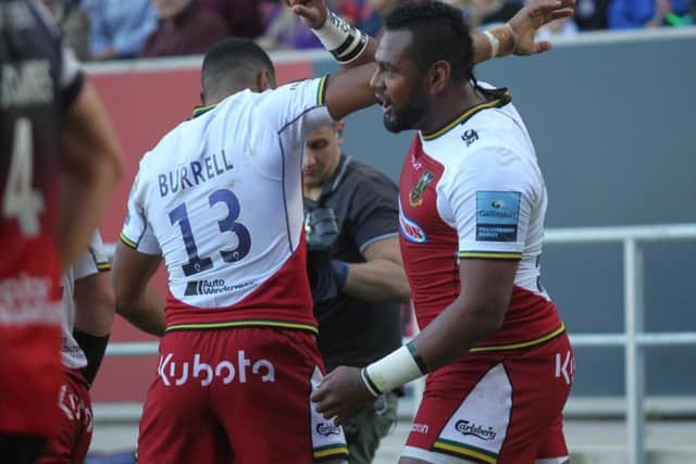 Taqele Naiyaravoro scored his first Saints try in the thrilling win at Bristol (pictures: Sharon Lucey)