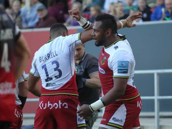Taqele Naiyaravoro scored his first Saints try in the thrilling win at Bristol (pictures: Sharon Lucey)