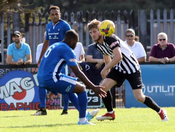 Connor Kennedy scored Corby Town's third goal in their 3-1 success at Bromsgrove Sporting