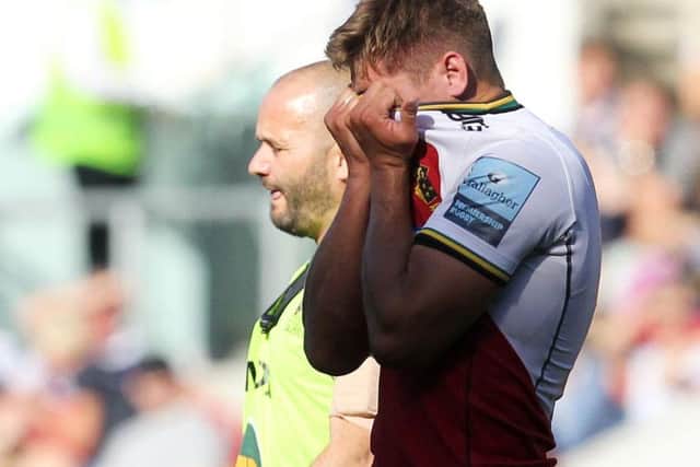Piers Francis went off for a head injury assessment and was unable to return to the field (pictures: Sharon Lucey)