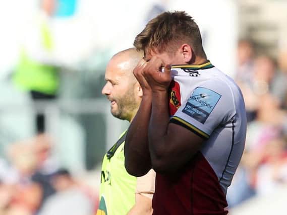 Piers Francis went off for a head injury assessment and was unable to return to the field (pictures: Sharon Lucey)