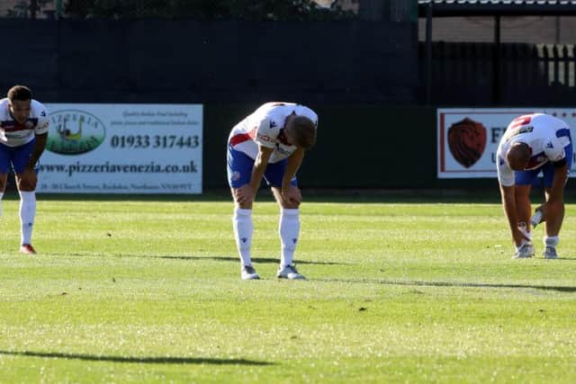 It was a frustrating day for the AFC Rushden & Diamonds players as they shared a goalless draw with St Ives Town at Hayden Road. Pictures by Alison Bagley