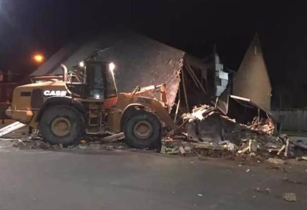 The shop's roof collapsed after an attempted ram-raid earlier this year
