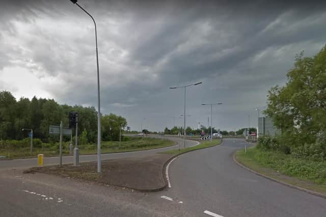 The two ponies were found on the slip road by junction 15a south