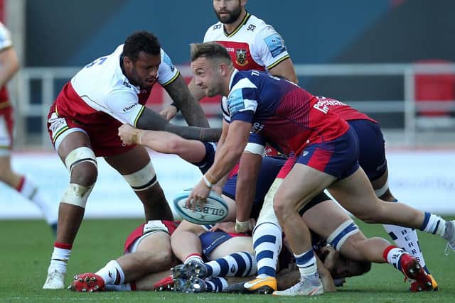 Courtney Lawes was in the thick of the action at Ashton Gate (picture: Sharon Lucey)