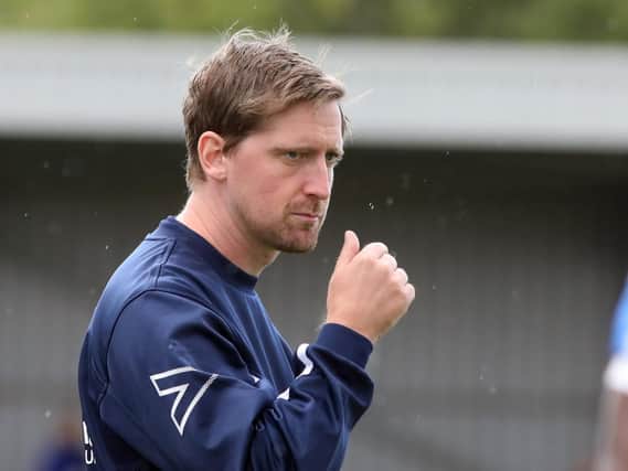 Steve Kinniburgh's Corby Town had their FA Cup run ended at Stockport County