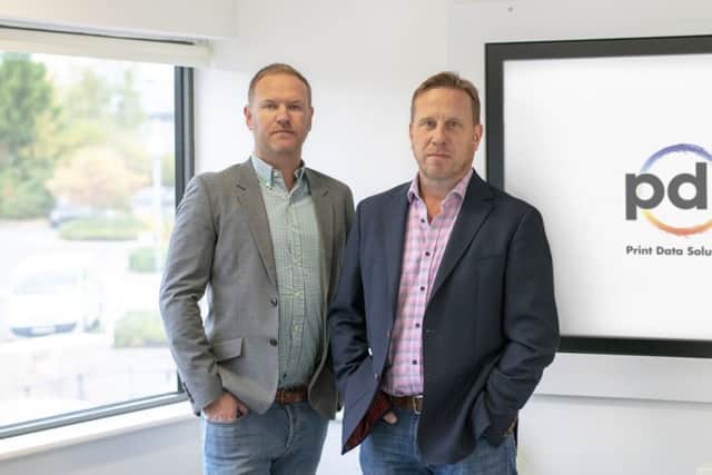 Print Data Solutions founder Nick Shelton, right, with Scott Rendall, commercial director.
