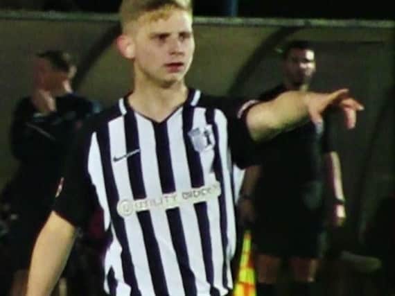 Sam Grouse made his debut as a second-half substitute in Corby Town's 1-1 draw at Bedford Town on Tuesday. Picture by David Tilley