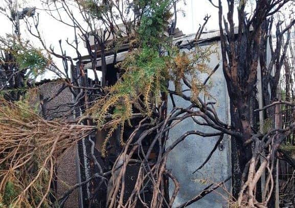 This picture was taken following the arson attack at the bowls club in Higham Ferrers