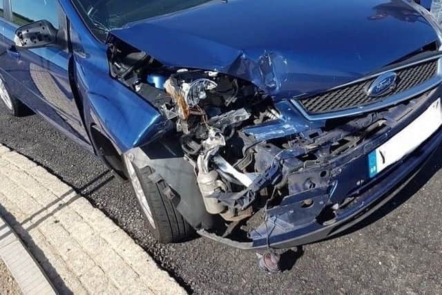 This is the damage caused by a recent crash near to the crossing