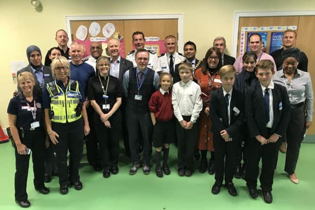 The launch event was held at Corby's Woodnewton school.