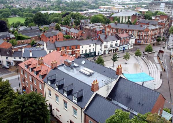 Birdseye View: Kettering: Views of Kettering from the spire of Ss Peter and Paul, Market Place
Kettering Market Place and High St
Monday June 5th 2017 NNL-170506-205151009