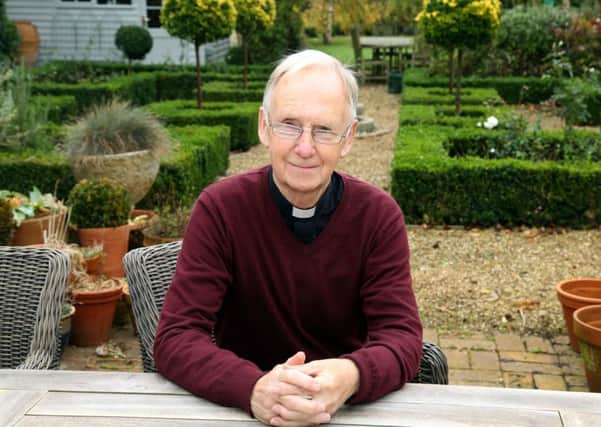 John Smith: Kettering: Rev Dr John Smith, founder of Cransley Hospice in the garden of his home in Barton Seagrave. 
Thursday October 26, 2017 NNL-171026-110334009