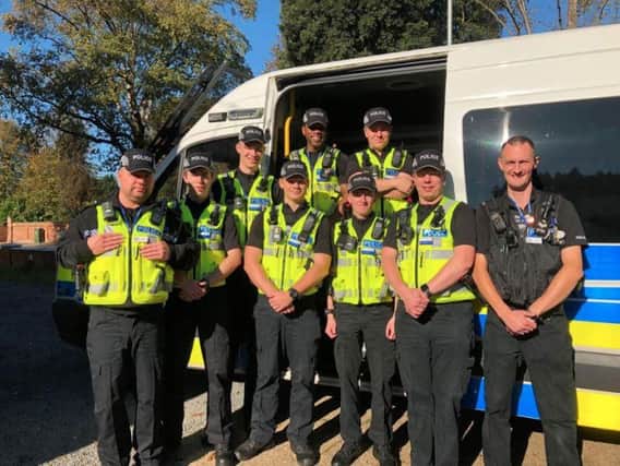 Police specials pictured on Sunday