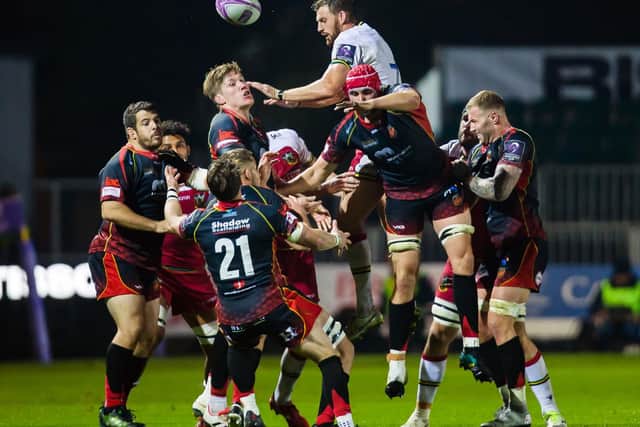 Tom Wood was in the thick of the action at Rodney Parade last Friday (picture: Kirsty Edmonds)