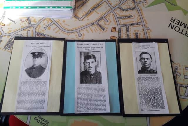 Three of the Burton Latimer soldiers to be awarded military medals. NNL-181025-160841005