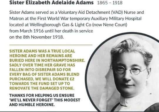 Sister Adams has inspired a special blend of coffee created by The Roastery