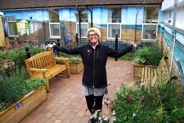 Jayne Chambers in the dementia garden at KGH