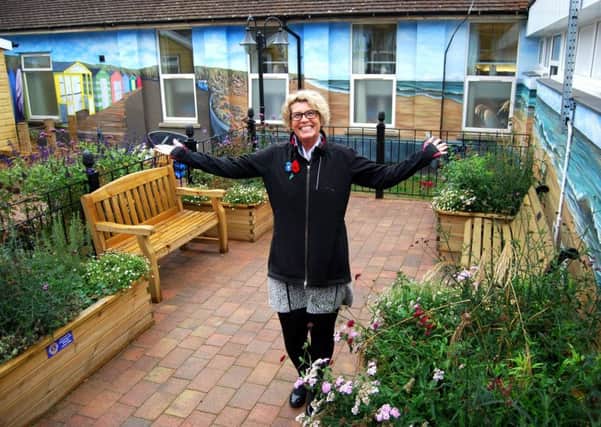 Jayne Chambers in the dementia garden at KGH