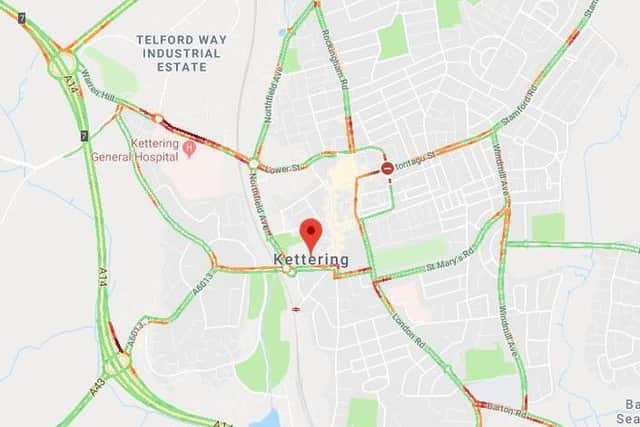 Motorists are getting used to sitting in traffic on their way home through Kettering. Copyright Google. NNL-180111-163324005
