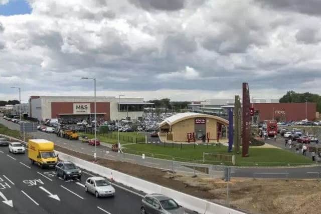 Police were called to the two-vehicle crash near Rushden Lakes last night