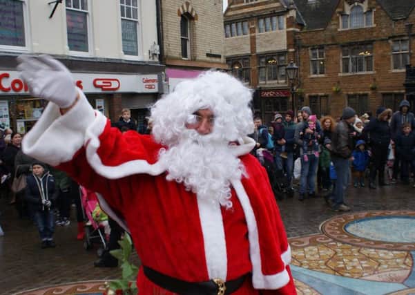 Santa at last year's Christmas lights switch-on in Wellingborough