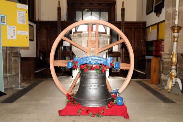 New bell for parish church, Kettering, Ss Peter & Paul a 'sharp second' for the bell tower
With Tower Captain, Pat Edkins and Rev David Walsh (Rector)
Saturday, November 3rd 2018 NNL-180311-195903009