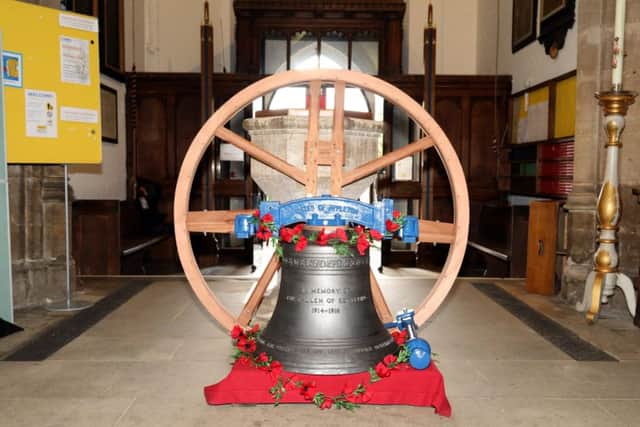 New bell for parish church, Kettering, Ss Peter & Paul a 'sharp second' for the bell tower
With Tower Captain, Pat Edkins and Rev David Walsh (Rector) 
Saturday, November 3rd 2018 NNL-180311-195903009