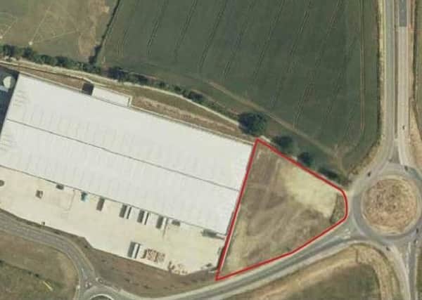 The site just off the A6 at Rushden (highlighted in red)