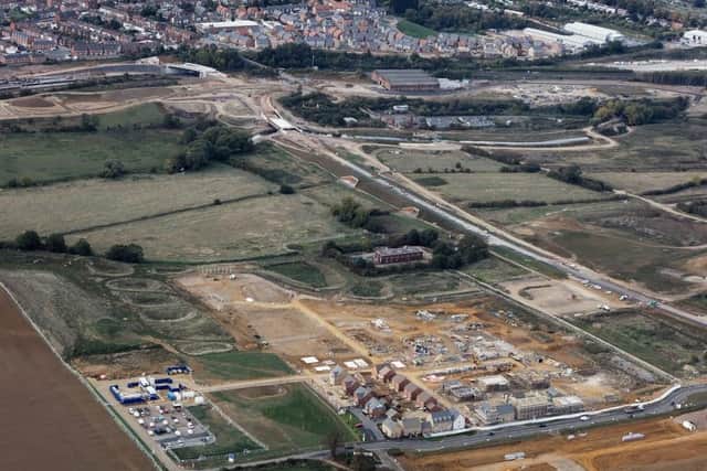 An aerial image of Stanton Cross from the development's social media.