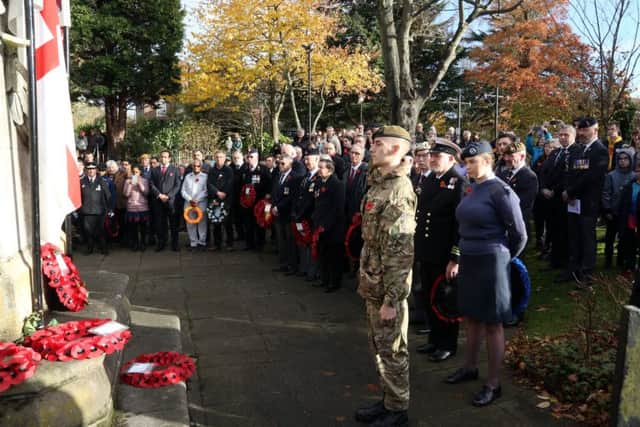 Remembrance Day: Kettering: People paying their respects at the war memorial.
Sunday, November 11, 2018 NNL-181111-174822009