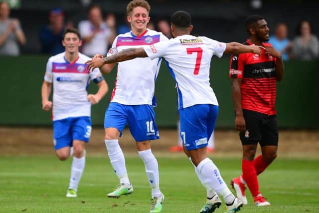 Ben Diamond opened the scoring as AFC Rushden & Diamonds sealed a 2-1 success over Hitchin Town at Hayden Road.