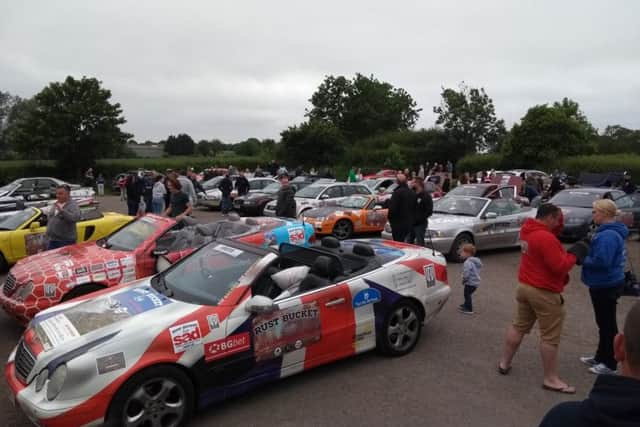 The rally drivers on their return to Isham in June.