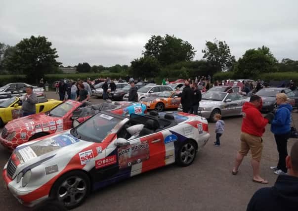 The rally drivers on their return to Isham in June.