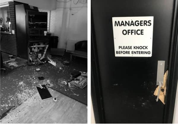 Some of the damage caused by burglary at Corby Town FC. NNL-181120-144338005