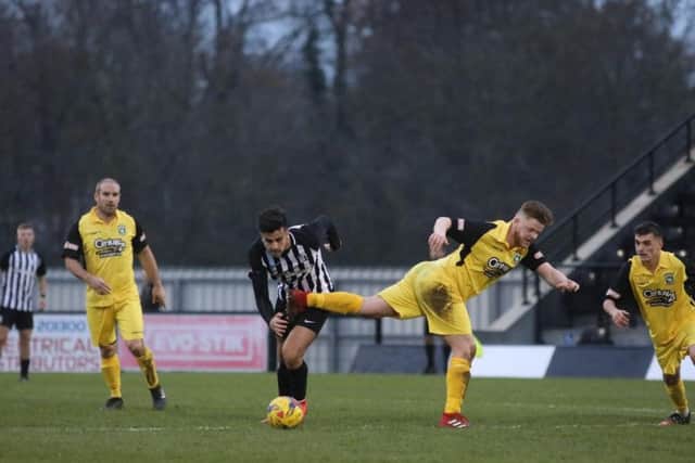 Joel Carta gets on the ball for the Steelmen