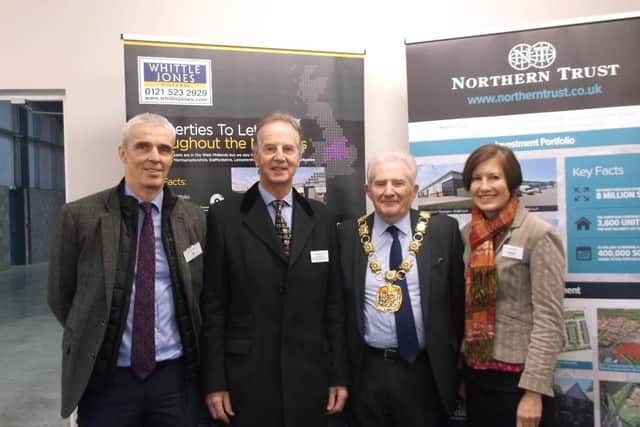 Northern Trust director Tom Parkinson, Borough Council of Wellingborough Councillor Tim Allebone, Wellingborough Mayor Malcolm Ward and SEMLEPs Judith Barker