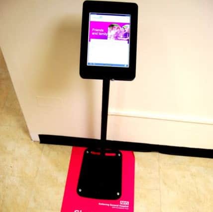 The feedback pedestal in KGH's main reception. NNL-181129-111304005