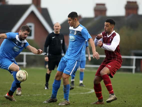 Desborough Town Reserves made progress in the NFA Junior Cup as they beat Long Buckby 2-0 at the R Inn Stadium  last weekend. Pictures by Alison Bagley