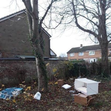 This fly-tip was strewn across Rufford Walk. NNL-181218-104724005