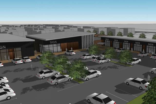 An artist's impression of the new district centre and retail units there. NNL-181218-141210005
