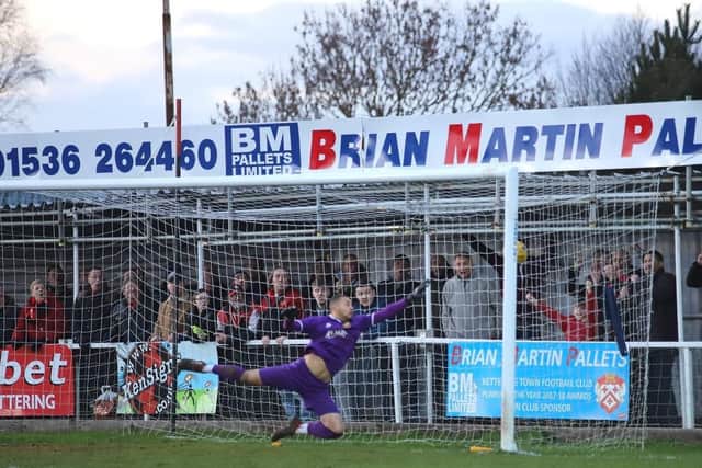 Michael Richens' shot finds the top corner for the Poppies' second goal