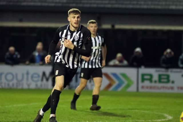 Connor Kennedy scored twice in Corby Town's 3-0 win over Coleshill Town at Steel Park